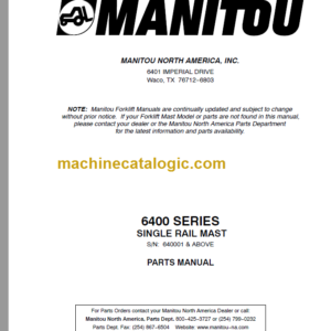 MANITOU 6400 Series Parts Manual