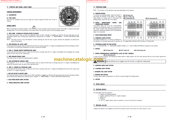 MANITOU MSI30 D TI S2-E2 OPERATOR'S MANUAL