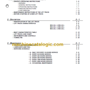 MANITOU M30 40 50-4 H L OPERATOR SERVICE MANUAL