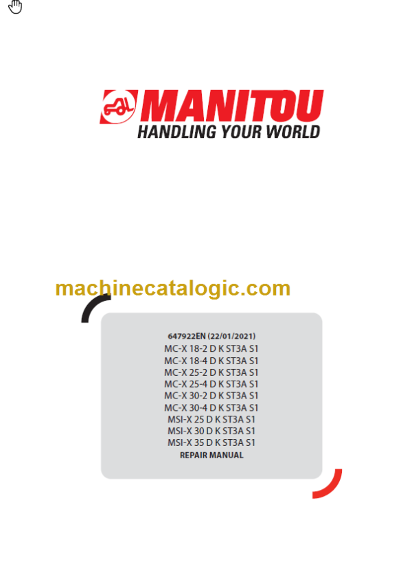 MANITOU MSI-X 30 D K ST3A S1 REPAIR MANUAL