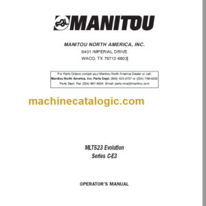 Manitou MLT 523 Evolution Series C-E3 R11-10 Operator's Manual