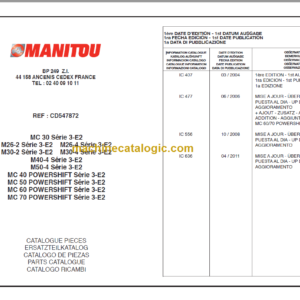 MANITOU MC 60 POWERSHIFT S3-E2 PARTS CATALOGUE