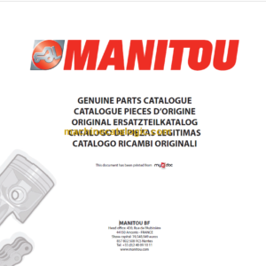 MANITOU ME 315 48V S1 PARTS CATALOGUE 2017