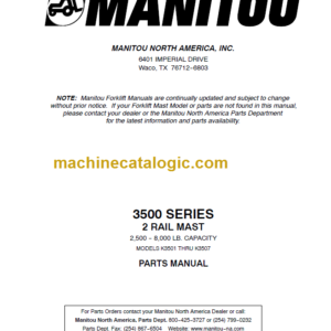 MANITOU 3500 Series Parts Manual