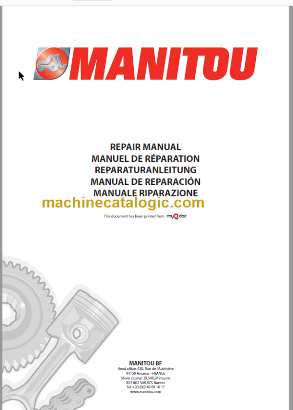 MHT10120 MHT10160 MHT10180 Repair Manual 647366EN