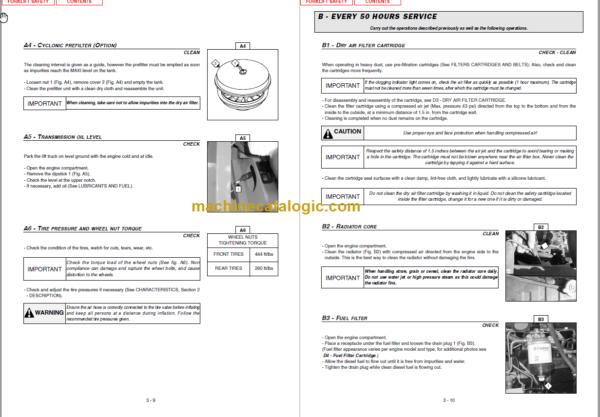 MANITOU M30 40 50-4 H L OPERATOR SERVICE MANUAL