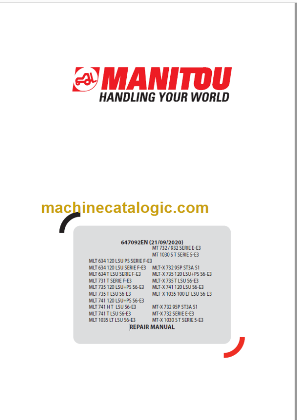 Manitou MLT 735 T LSU S6-E3 Repair Manual