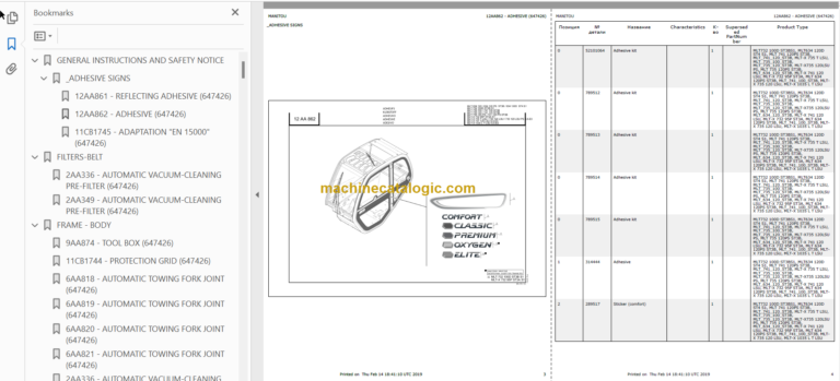 Manitou MLT 732 PARTS CATALOGUE