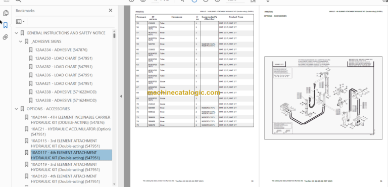 MANITOU MSI 25D PARTS CATALOGUE