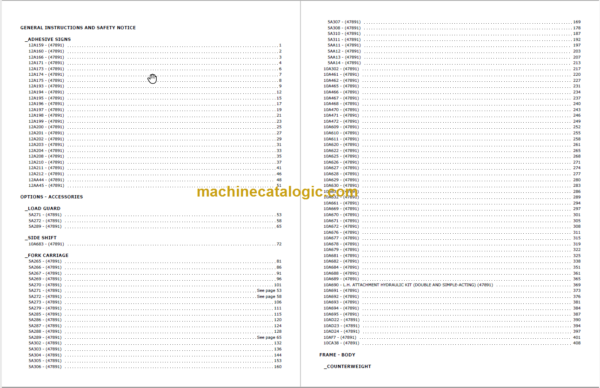 MANITOU MCE 40 CP PARTS CATALOGUE