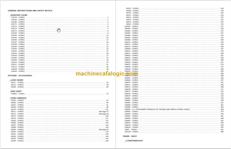 MANITOU MCE 40 CP PARTS CATALOGUE