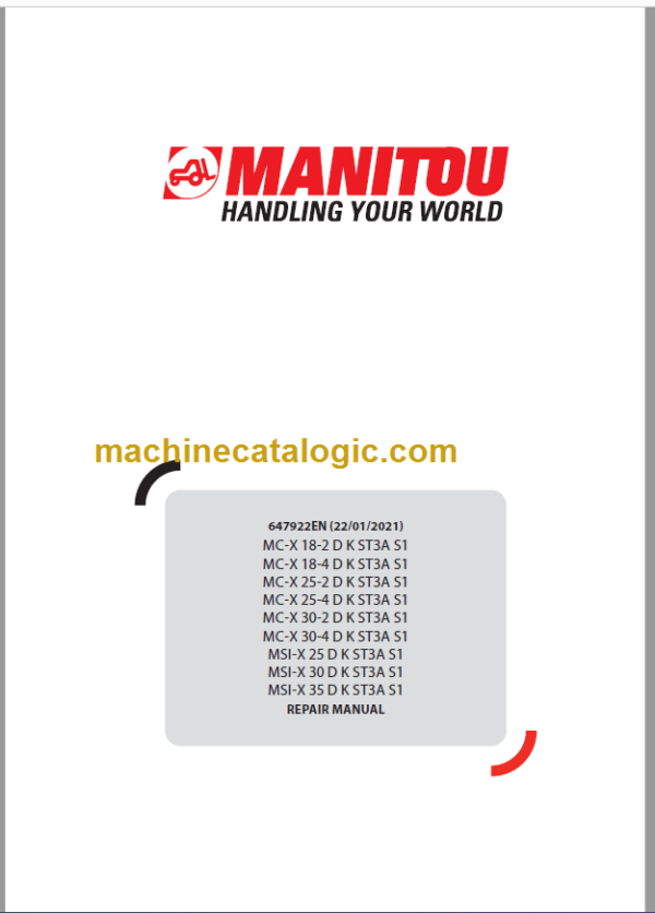 MANITOU MSI-X 35 D K ST3A S1 REPAIR MANUAL