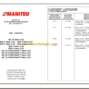 MANITOU MC 70 POWERSHIFT S3-E2 PARTS CATALOGUE