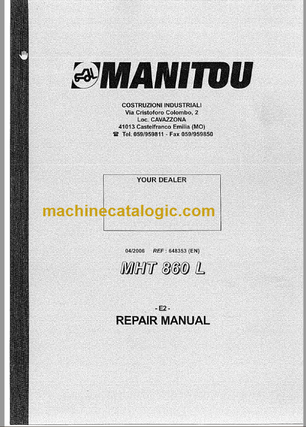 MHT 860L REPAIR MANUAL