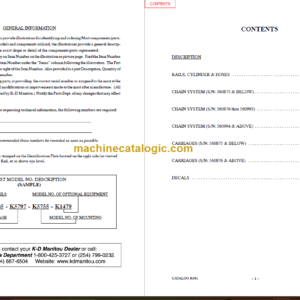 MANITOU 5600 Series Parts Manual