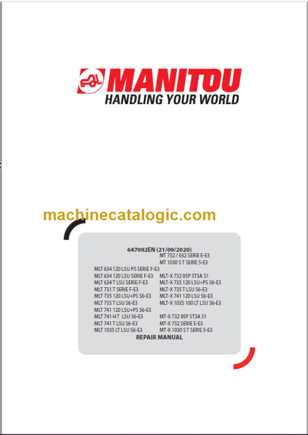 Manitou MLT 1035 LT LSU S6-E3 Repair Manual