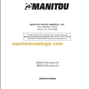 MANITOU MSI30 D Turbo S2-E3 OPERATOR’S MANUAL82