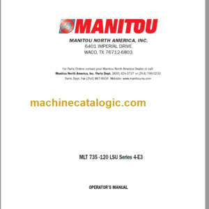 Manitou MLT 735 120 LSU S4-E3 Operator's Manual