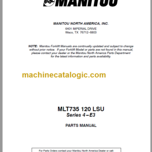 Manitou MLT 735 120 LSU S4-E3 PARTS MANUAL