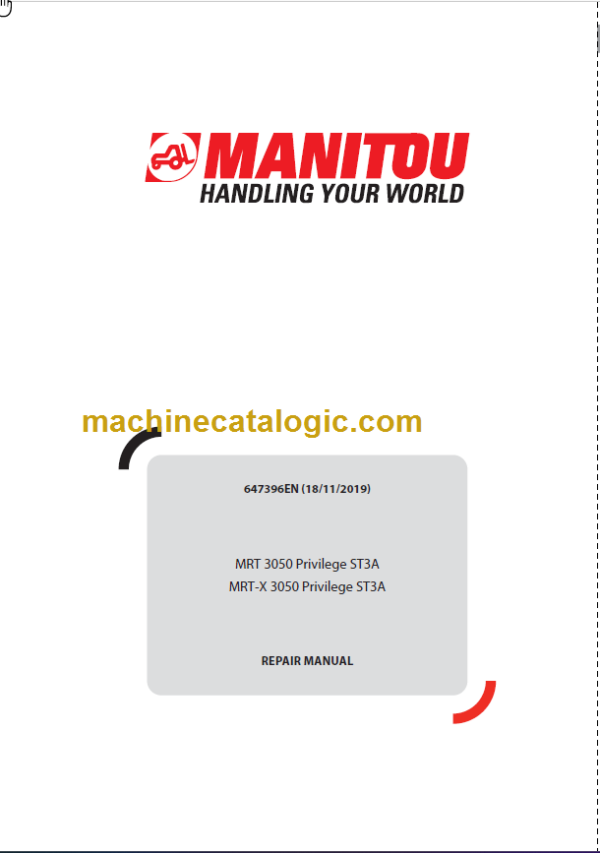 Manitou MRT 3050 Privilege ST3A REPAIR MANUAL