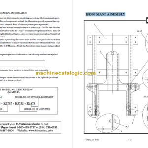 MANITOU 8300 Series Parts Manual