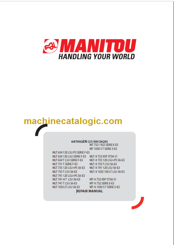 Manitou MLT 1035 S6-E3 Repair Manual