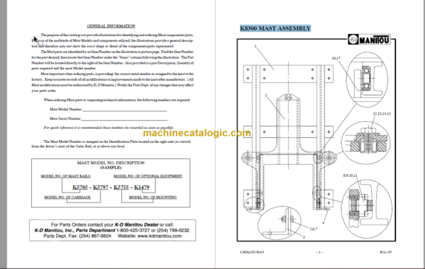 MANITOU 8300 Series Parts Manual