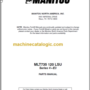 Manitou MLT 735 120 LSU Series 4-E3 PARTS MANUAL