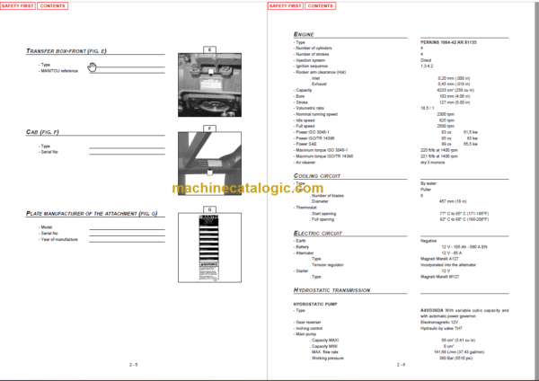 MANITOU MSI 50D OPERATOR SERVICE MANUAL