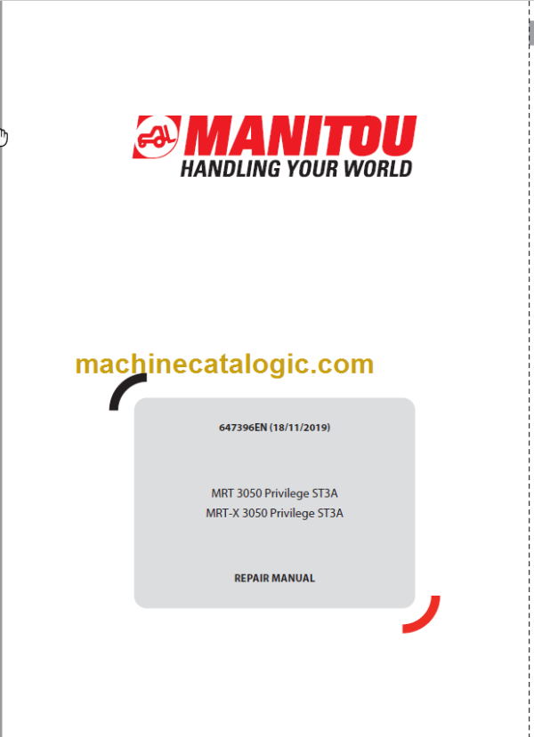 Manitou MRT-X 3050 Privilege ST3A REPAIR MANUAL
