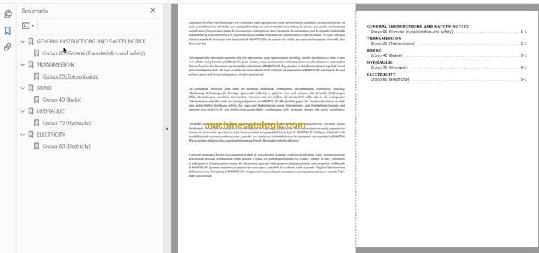 Manitou MLT 845 120 LSU Repair Manual M152EN