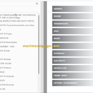 Manitou MRT-X 3050 Privilege ST3A REPAIR MANUAL