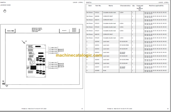 MANITOU MCE 40 CP PARTS CATALOGUE