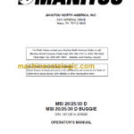 MANITOU MSI 20-25-30 D BUGGIE OPERATOR’S MANUAL