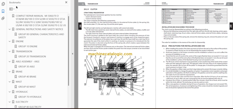 MANITOU MI 70 G S2 REPAIR MANUAL