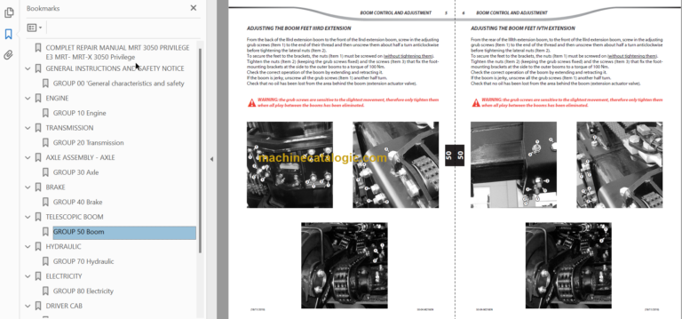 Manitou MRT-X 3050 Privilege ST3A REPAIR MANUAL