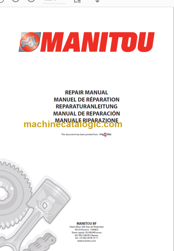 Manitou ML 635 MLT845 MLT940 MT1235 MT1435 S2 S3 E3 Repair Manual
