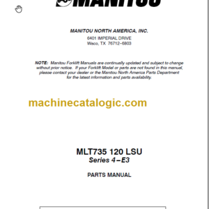 Manitou MLT 735 S4-E3 PARTS MANUAL