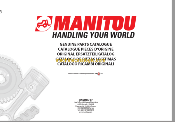 MANITOU M4 26 CP PARTS CATALOGUE