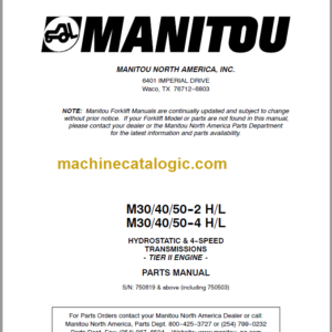 MANITOU M30-40-50 2 H L TIER II PARTS MANUAL