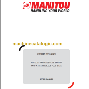 Manitou MRT 3255 PRIVILEGE 647488EN REPAIR MANUAL