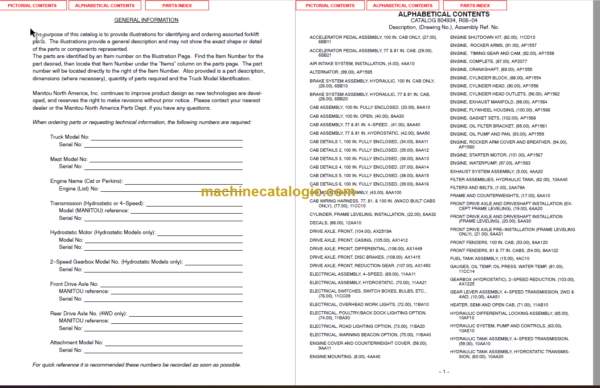 MANITOU M30-40-50 2 H L TIER II PARTS MANUAL