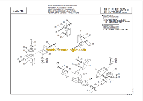 Manitou MLT 735 S4-E3 PARTS MANUAL