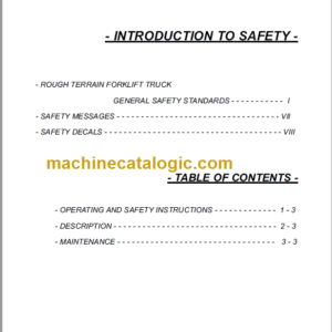 MANITOU MSI 30 LPG Series 2-E OPERATOR’S MANUAL