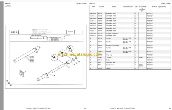 MANITOU M4 26 CP PARTS CATALOGUE