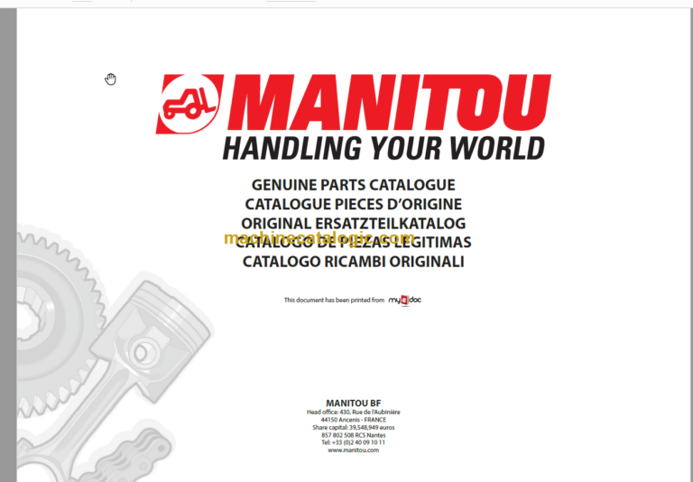 Manitou MLT 523 Turbo PARTS CATALOGUE