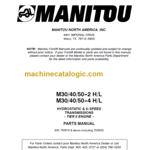 MANITOU M30-40-50 4 H L TIER II PARTS MANUAL