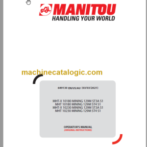 MHT-X 10230 MINING 129M ST3A S1 OPERATOR'S MANUAL