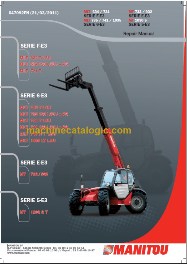 Manitou MLT 735 T LSU Repair Manual