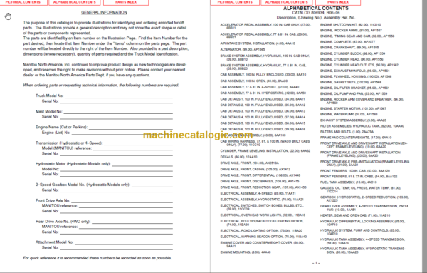 MANITOU M30-40-50 4 H L TIER II PARTS MANUAL